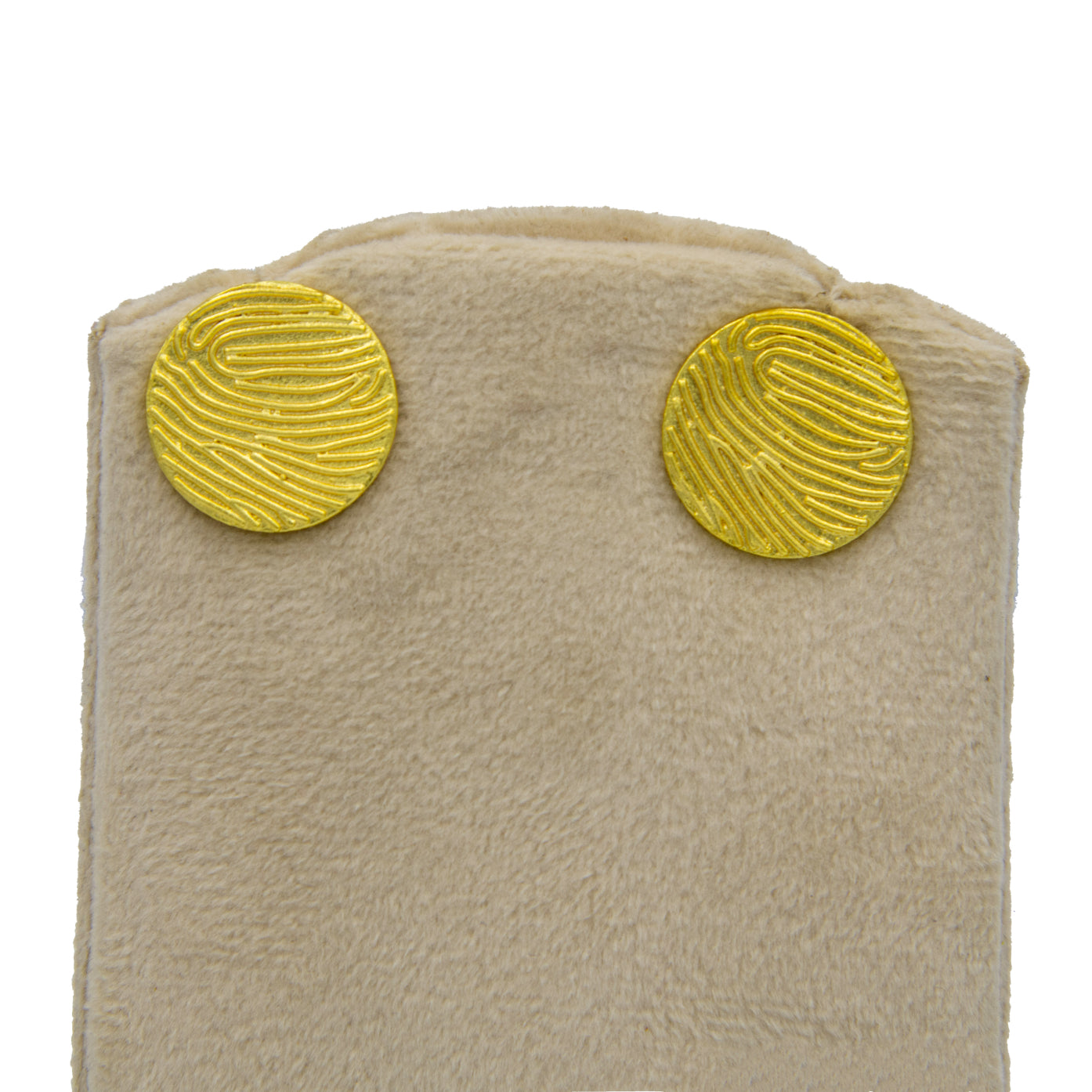 Finger Print Textured Brass Stud Earring - DeKulture DKW-1506-SEJ