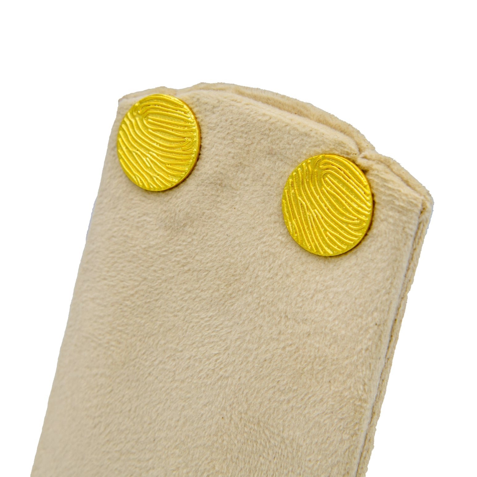 Finger Print Textured Brass Stud Earring - DeKulture DKW-1506-SEJ