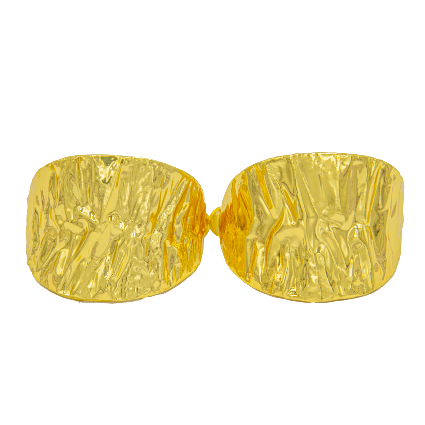 Hammered Semi Circle Hoop Brass Stud Earring - DeKulture DKW-1525-SEJ