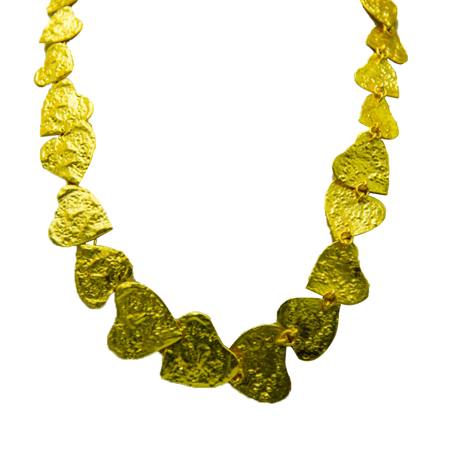 Hammered Hearts Brass Necklace - DeKulture DKW-1427-NKJ