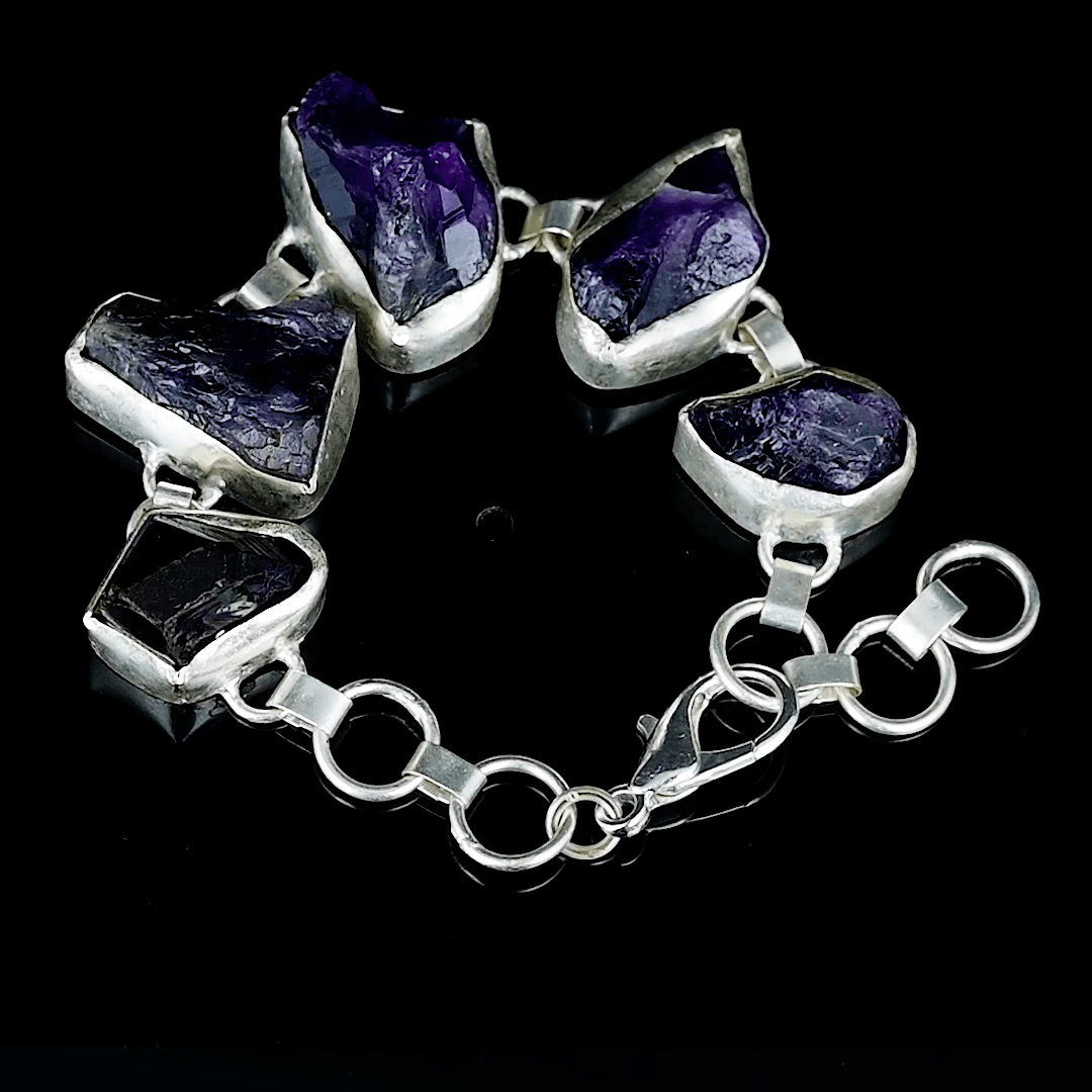 Amethyst Rough Gemstone Bracelet - DeKulture DKW-1091-BRJ