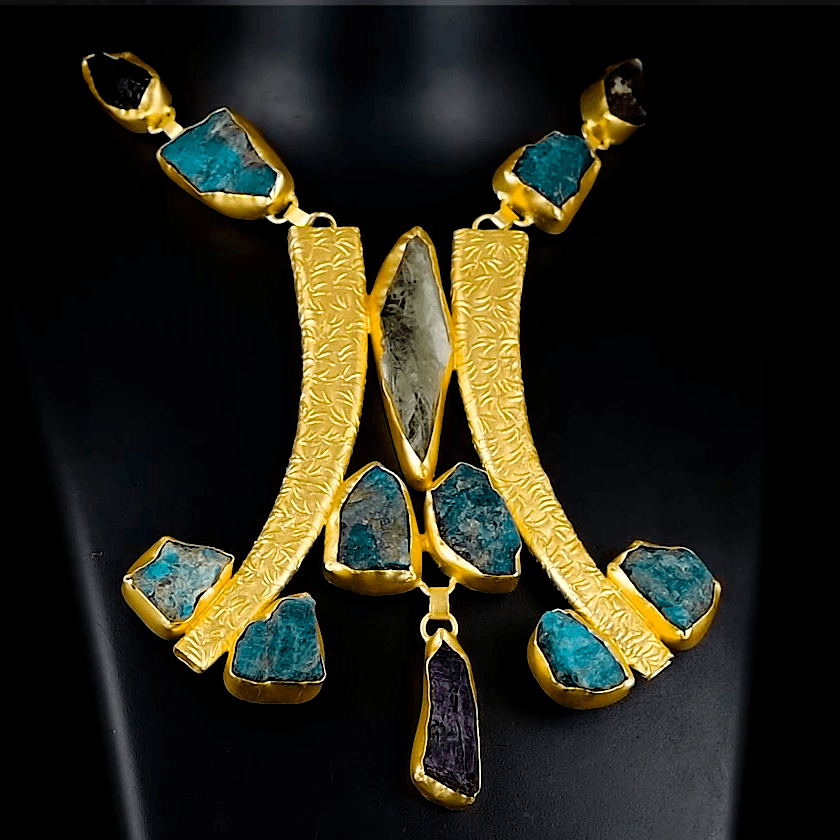 Apatite Amethyst Gemstone Necklace jewelry - DeKulture DKW-1092-NKJ