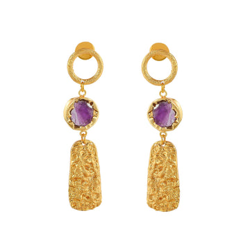 Aquamarine Brass Drop Stud Earring - DeKulture DKW-837-E