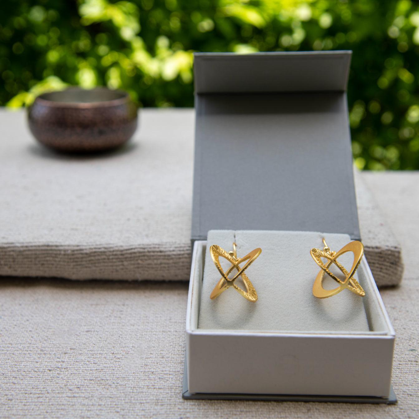 Bangle Gold Plated Dangle Earring - DeKulture DKW-1296-SEJ