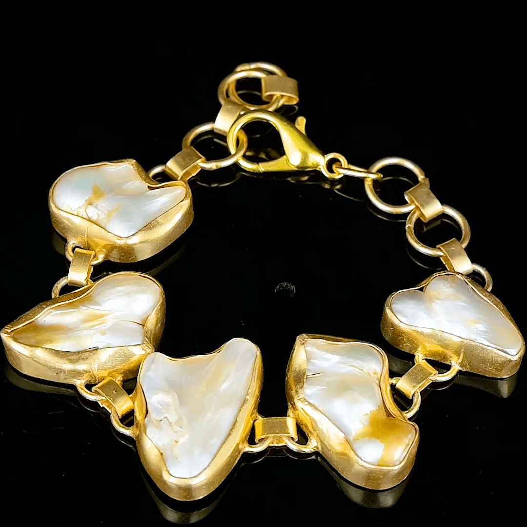 Baroque Pearl Rough Gemstone Bracelet - DeKulture DKW-1044-BRJ