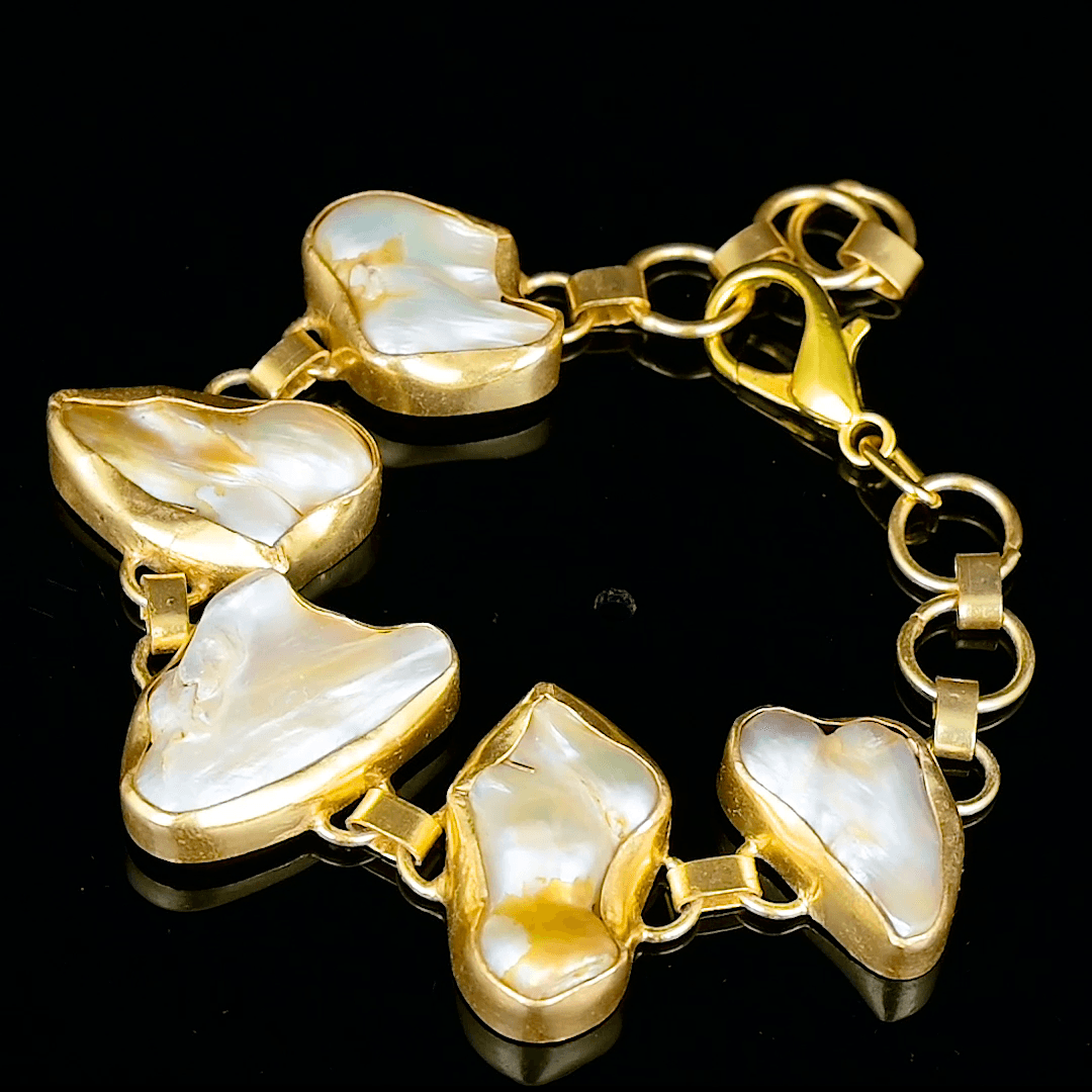 Baroque Pearl Rough Gemstone Bracelet - DeKulture DKW-1044-BRJ
