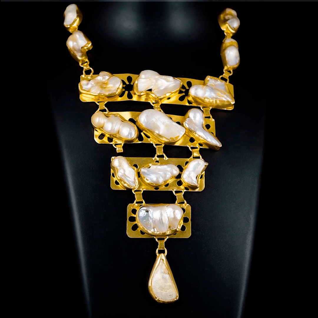 Baroque Pearl Rough Gemstone Necklace jewelry - DeKulture DKW-1041-NKJ