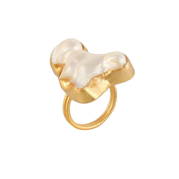 Baroque Pearl Rough Gemstone Ring - DeKulture DKW-1042-RGJ