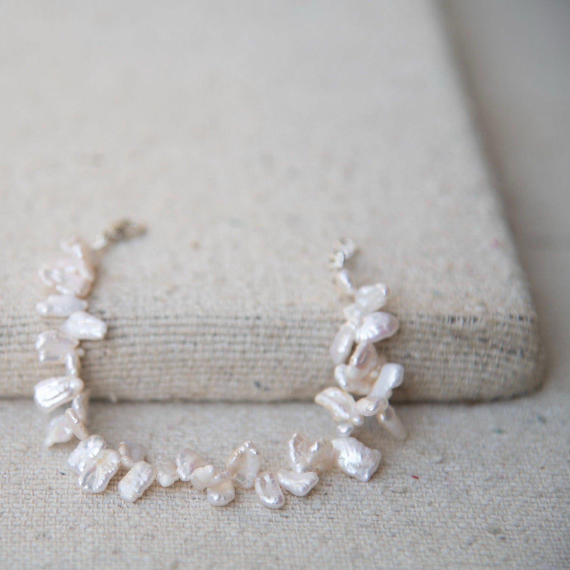 Baroque Pearl Silver Plated Chain Bracelet - DeKulture DKW-1487-BRJ