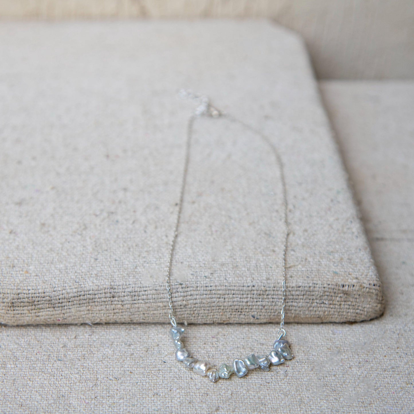 Baroque Pearl Silver Plated Chain Necklace - DeKulture DKW-1484-NKJ