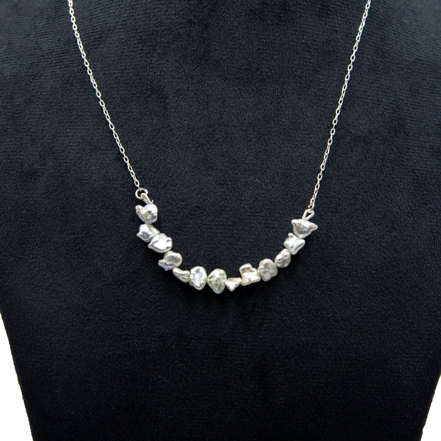Baroque Pearl Silver Plated Chain Necklace - DeKulture DKW-1484-NKJ