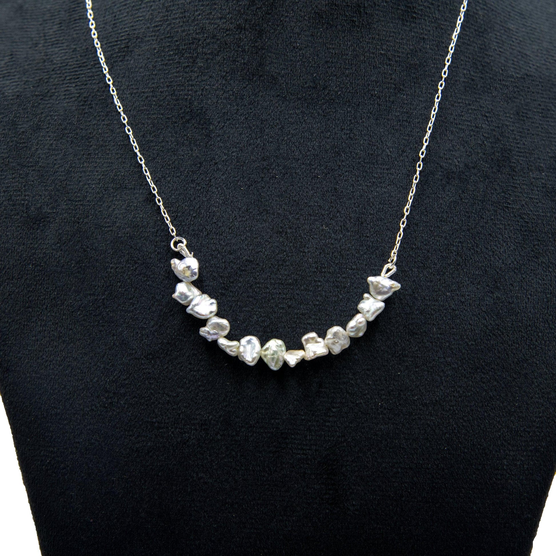 Baroque Pearl Silver Plated Chain Necklace - DeKulture DKW-1484-NKJ