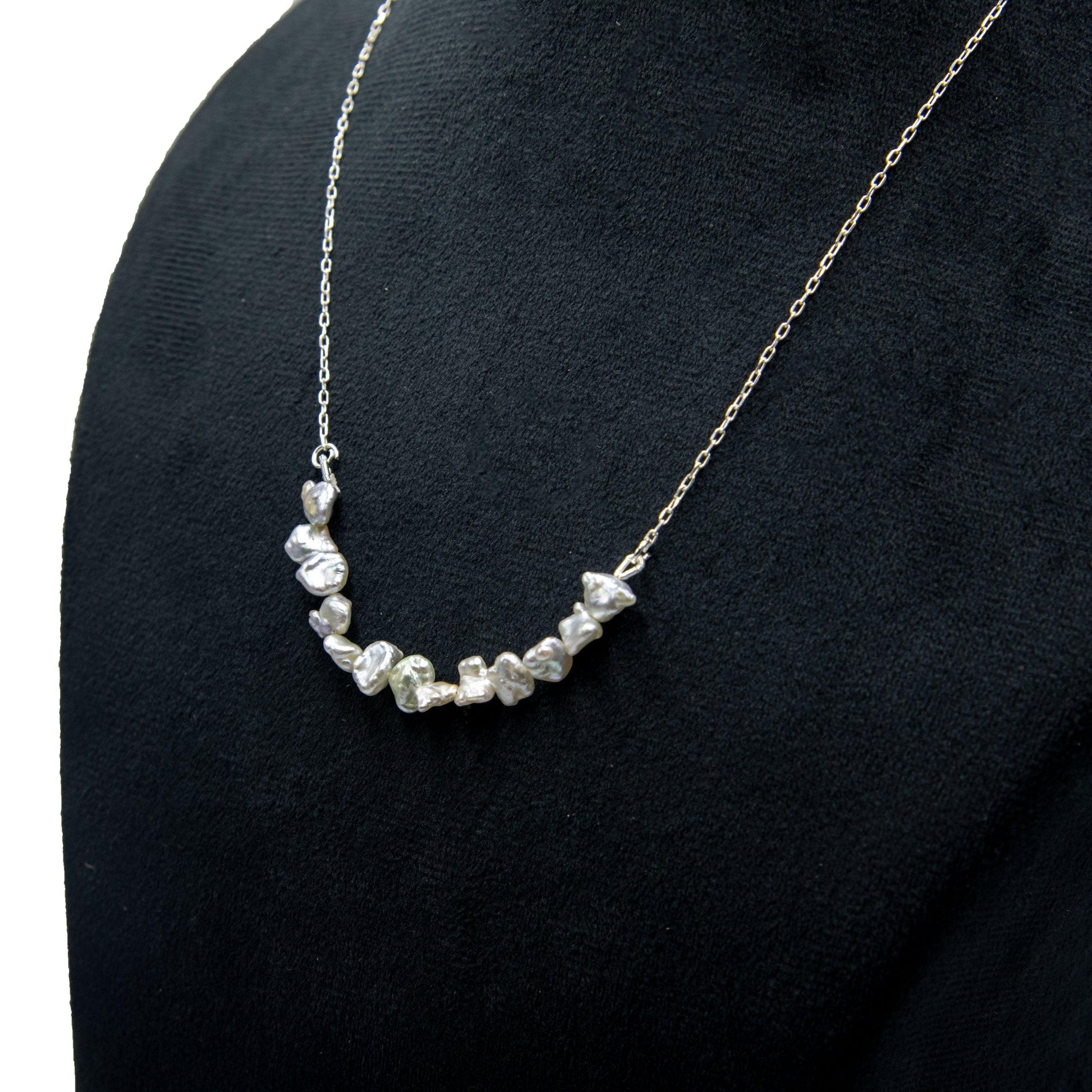 Baroque Pearl Silver Plated Chain Necklace - DeKulture DKW-1484-NKJ