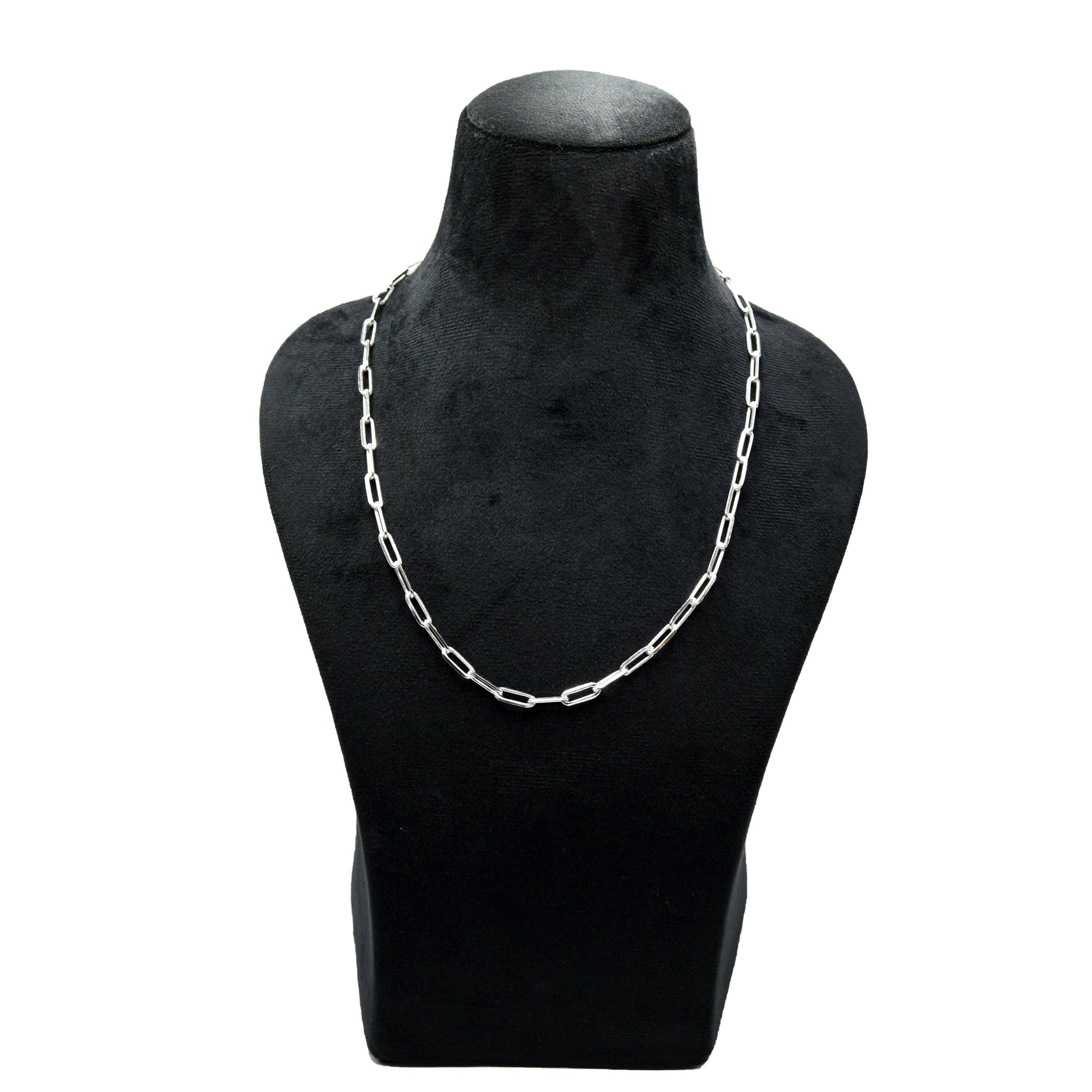 Big Paper Clip Brass Silver Plated Chains For Gift - DeKulture DKW-1149-SLC