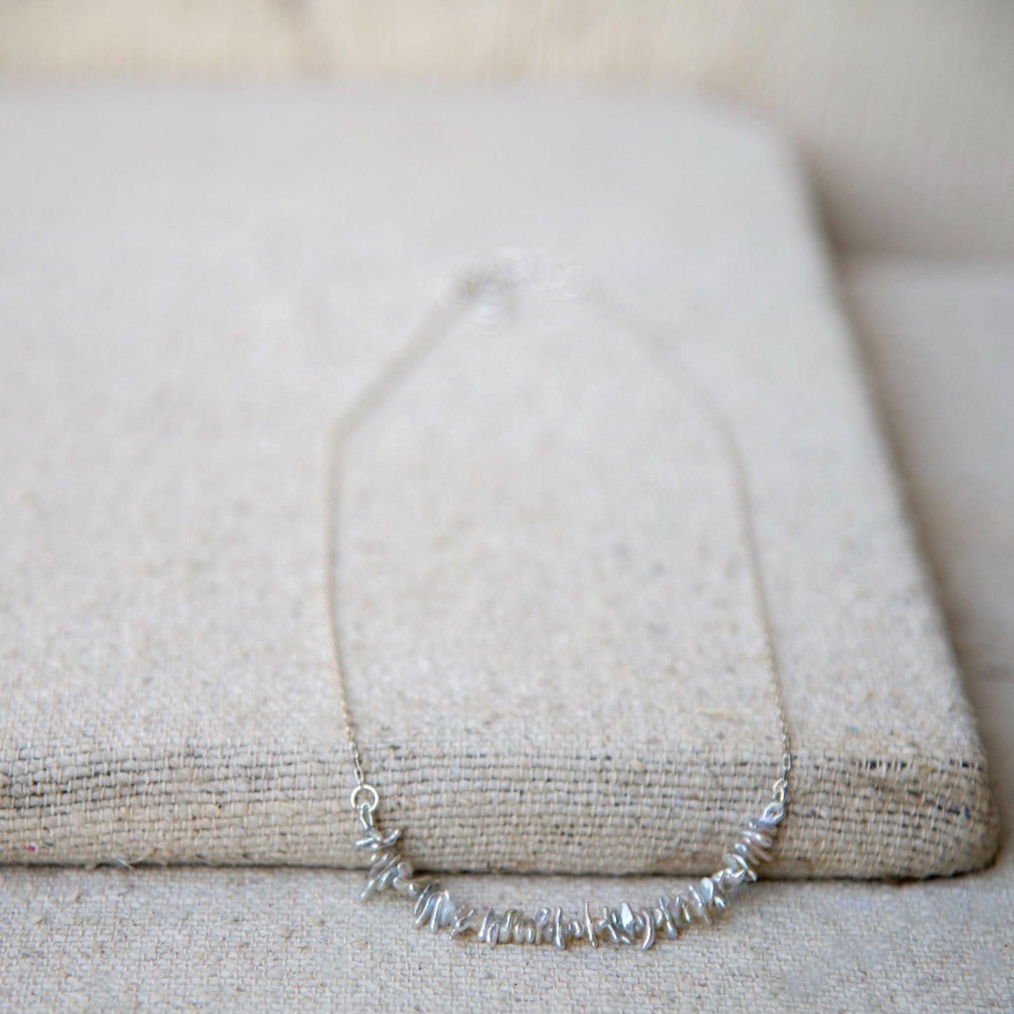 Biwa Pearl Silver Chain Necklace - DeKulture DKW-1485-NKJ
