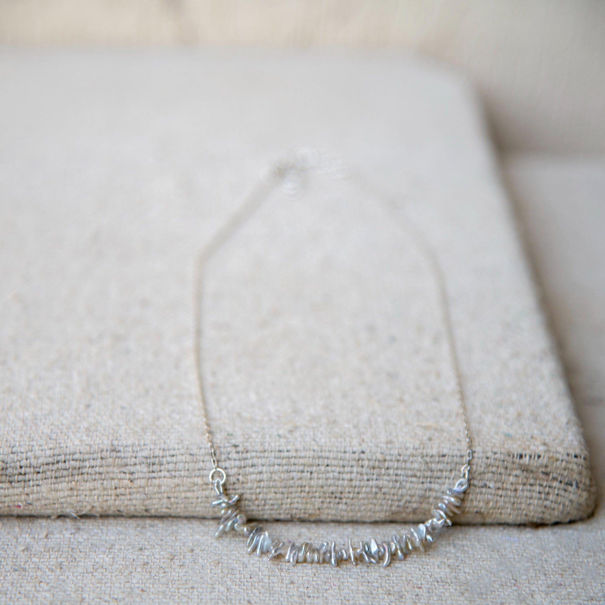 Biwa Pearl Silver Chain Necklace - DeKulture DKW-1485-NKJ