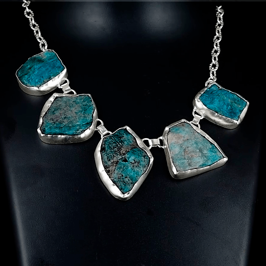 Blue Apatite Gemstone Pendant Necklace jewelry - DeKulture DKW-1076-NKJ