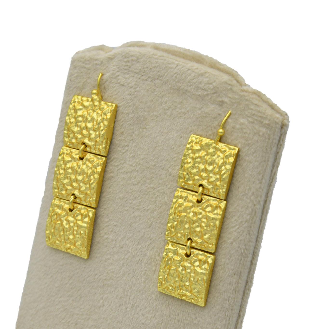 Brass Dangler Stud Earring - DeKulture DKW-1405-SEJ