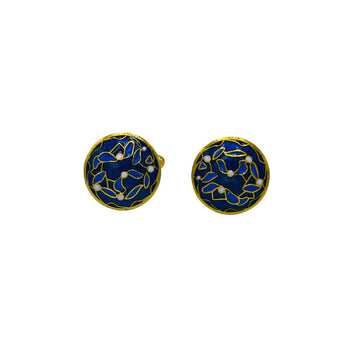 Brass Leaf Enameled Cufflinks - DeKulture DKW-1435-CFJ