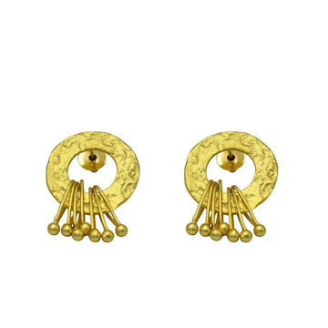 Circle with Safety Pin Danglers Stud Earring - DeKulture DKW-1411-SEJ