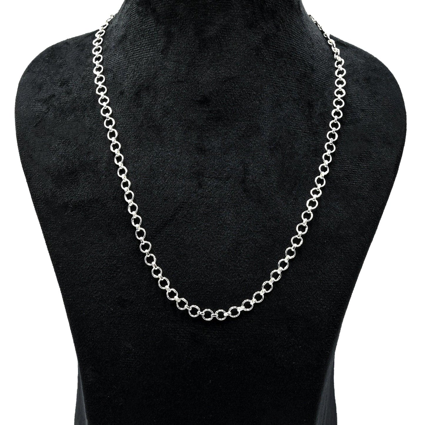 Circular Hoop Brass Silver Plated Chains For Gift - DeKulture DKW-1152-SLC