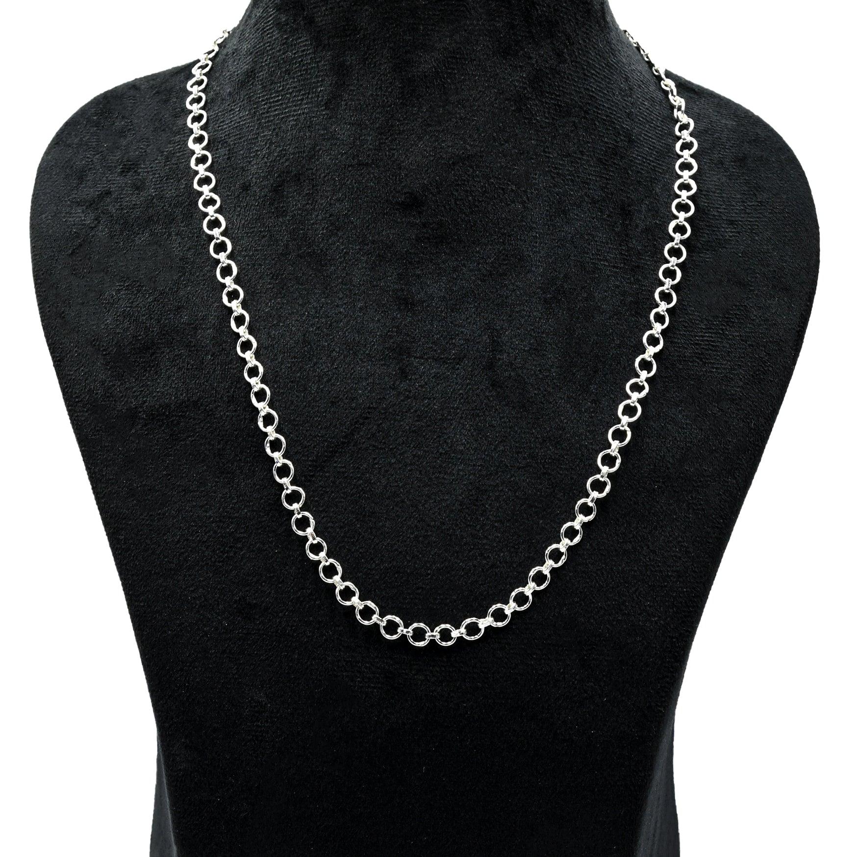 Circular Hoop Brass Silver Plated Chains For Gift - DeKulture DKW-1152-SLC