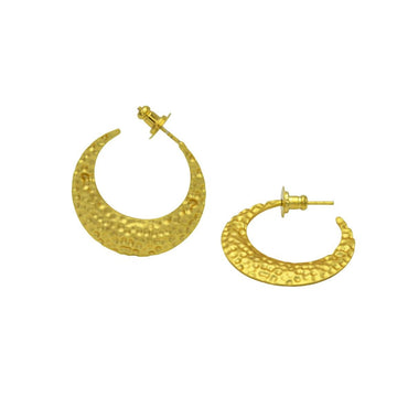 Crescent Moon Hammered Stud Earring - DeKulture DKW-1294-SEJ