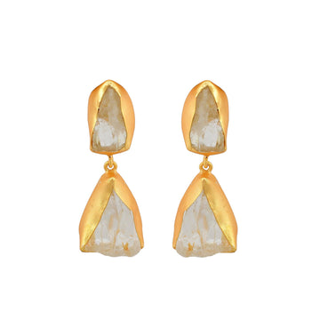 Crystal Quartz Gemstone Stud Earring - DeKulture DKW-1094-SEJ