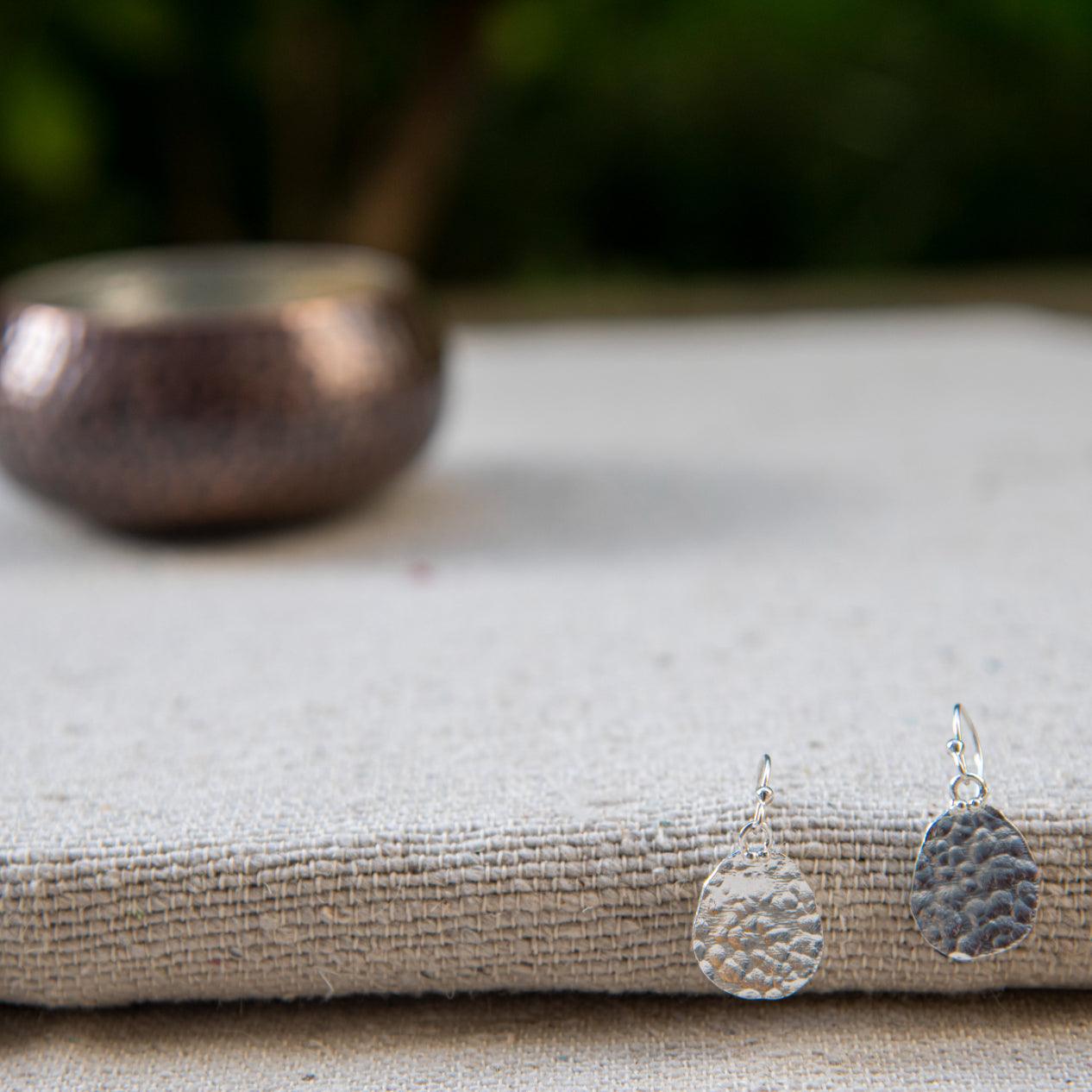 Disk Solid Silver Dangle Earring - DeKulture DKW-1302-SEJ