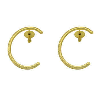 English Alphabet "C" Brass Earring - DeKulture DKW-1344-SEJ