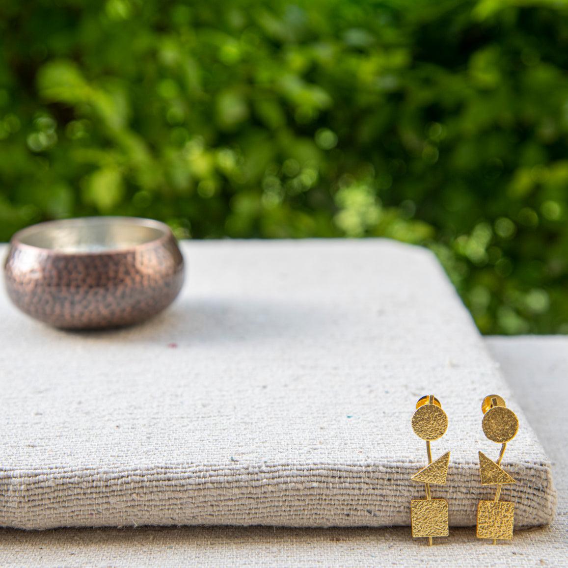 Geometrical Dangler Stud Earring - DeKulture DKW-1415-SEJ