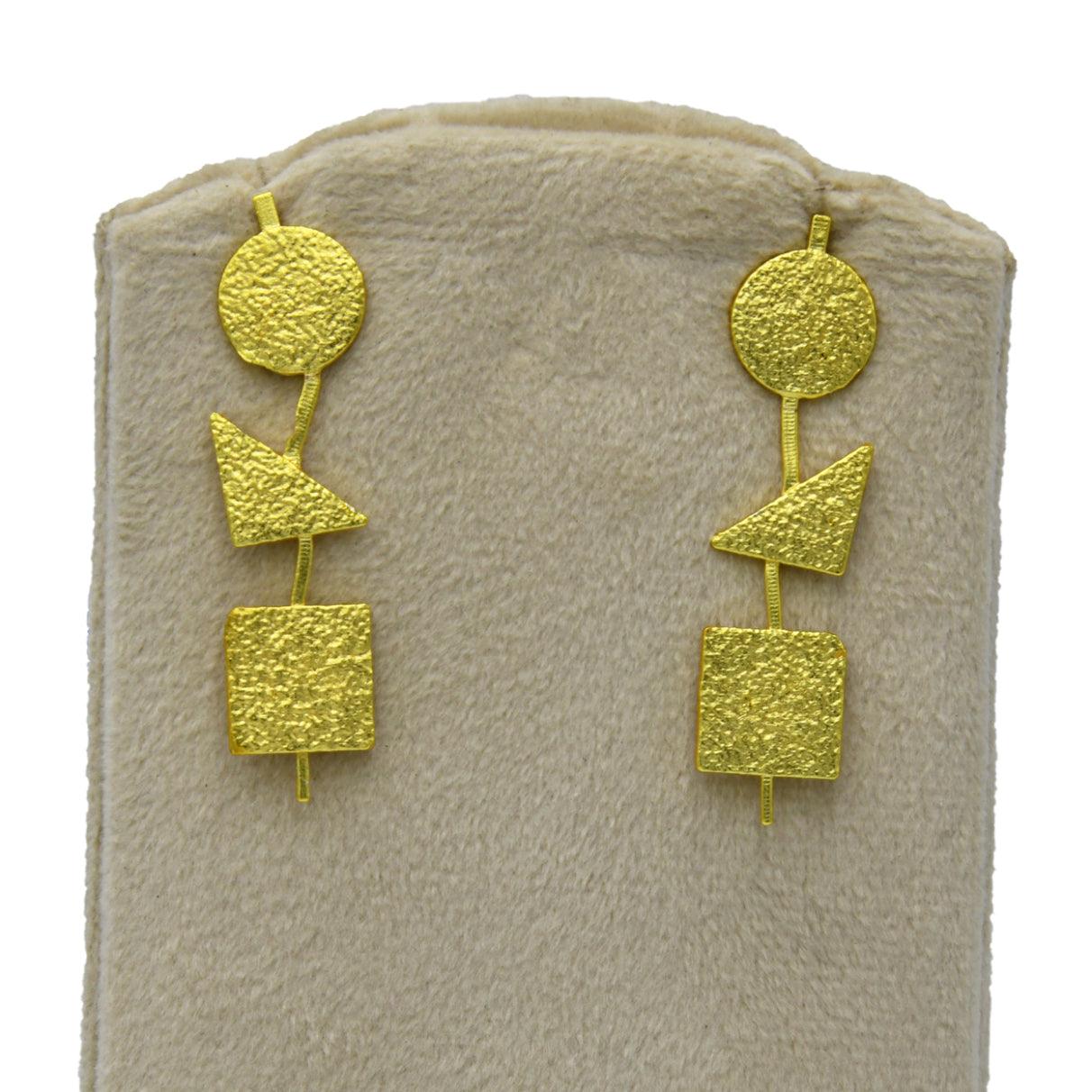 Geometrical Dangler Stud Earring - DeKulture DKW-1415-SEJ