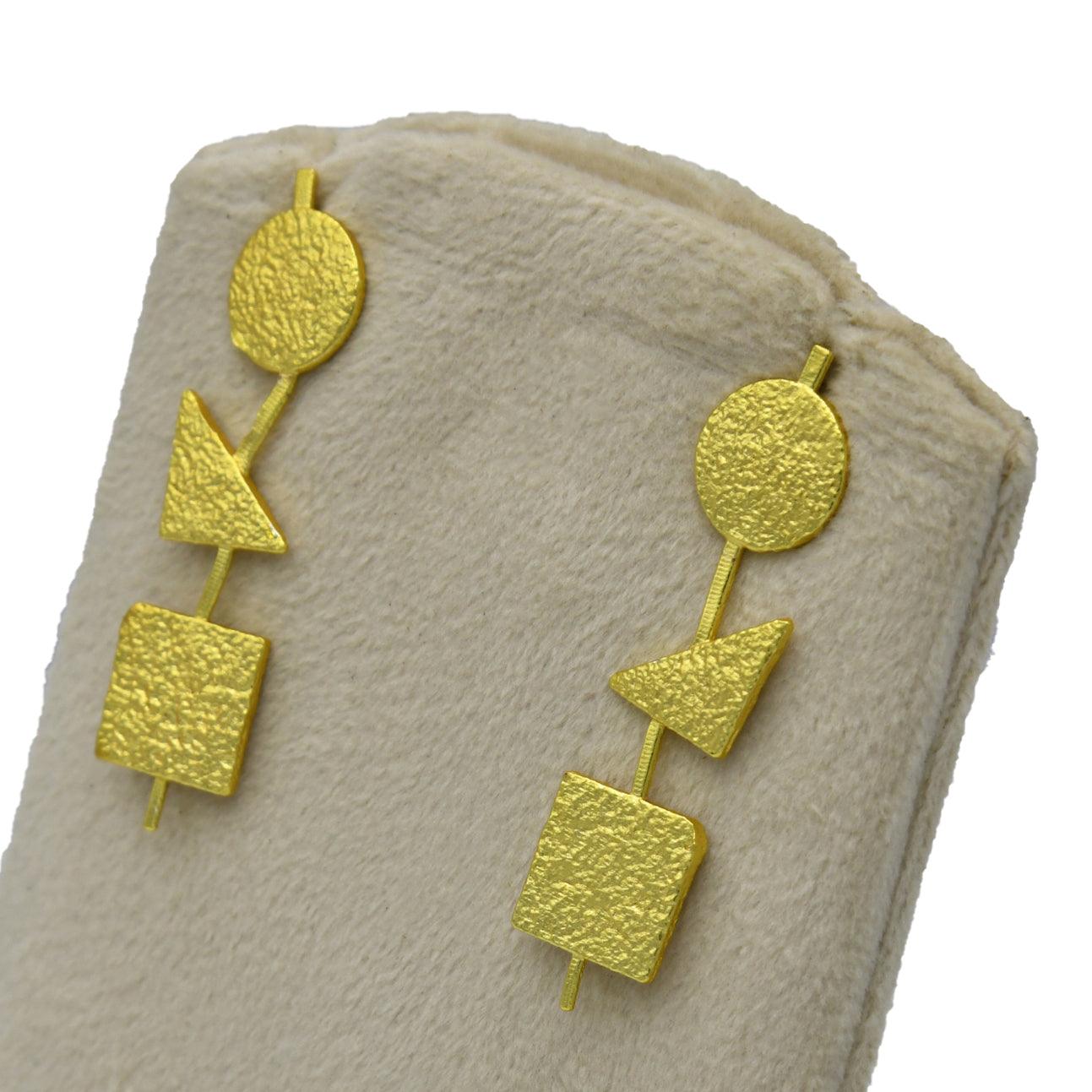 Geometrical Dangler Stud Earring - DeKulture DKW-1415-SEJ