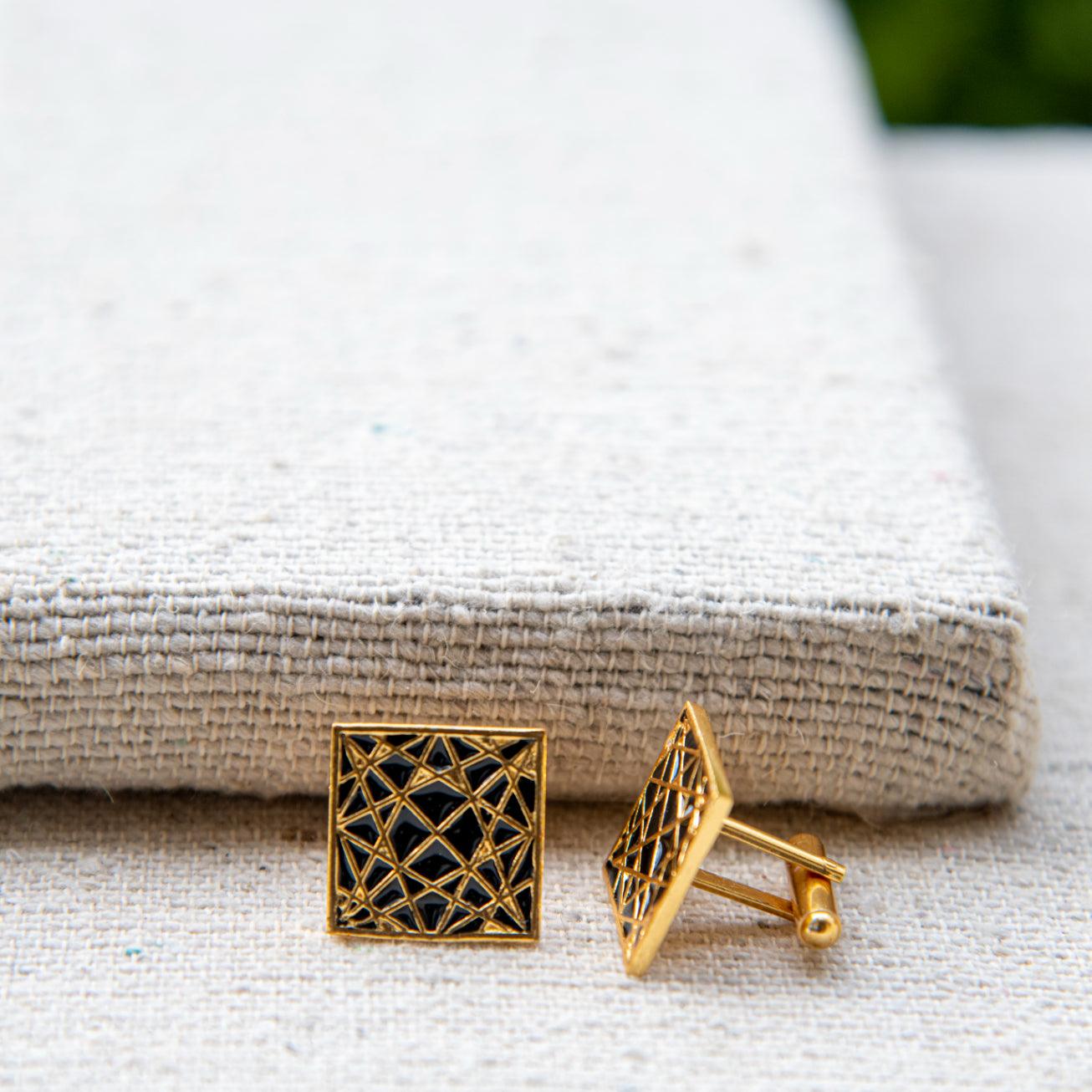 Gold Star Enameling Cufflinks - DeKulture DKW-1429-CFJ