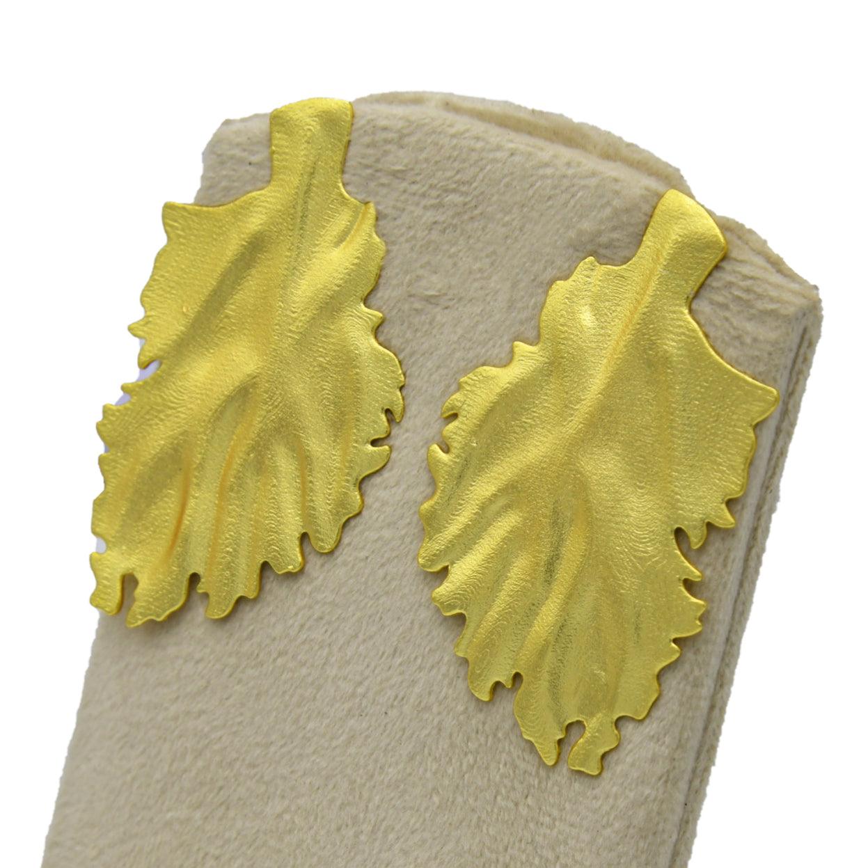 Golden Leaf Stud Earring - DeKulture DKW-1421-SEJ