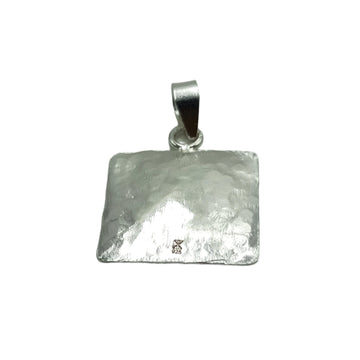 Hammered Silver Square Pendant - DeKulture DKW-1316-NKJ