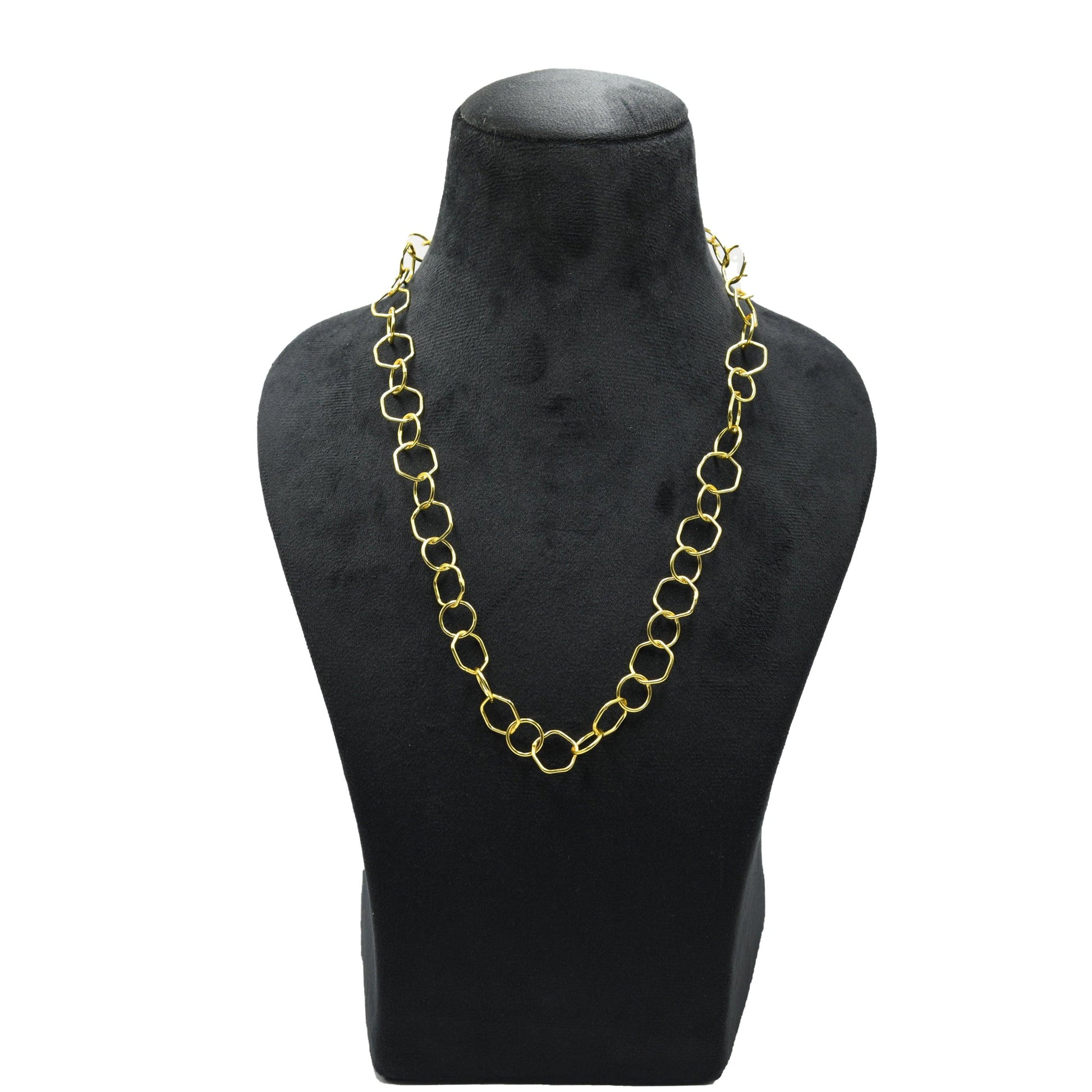 Hexagon Brass Gold Plated Chains For Gift - DeKulture DKW-1160-GLC