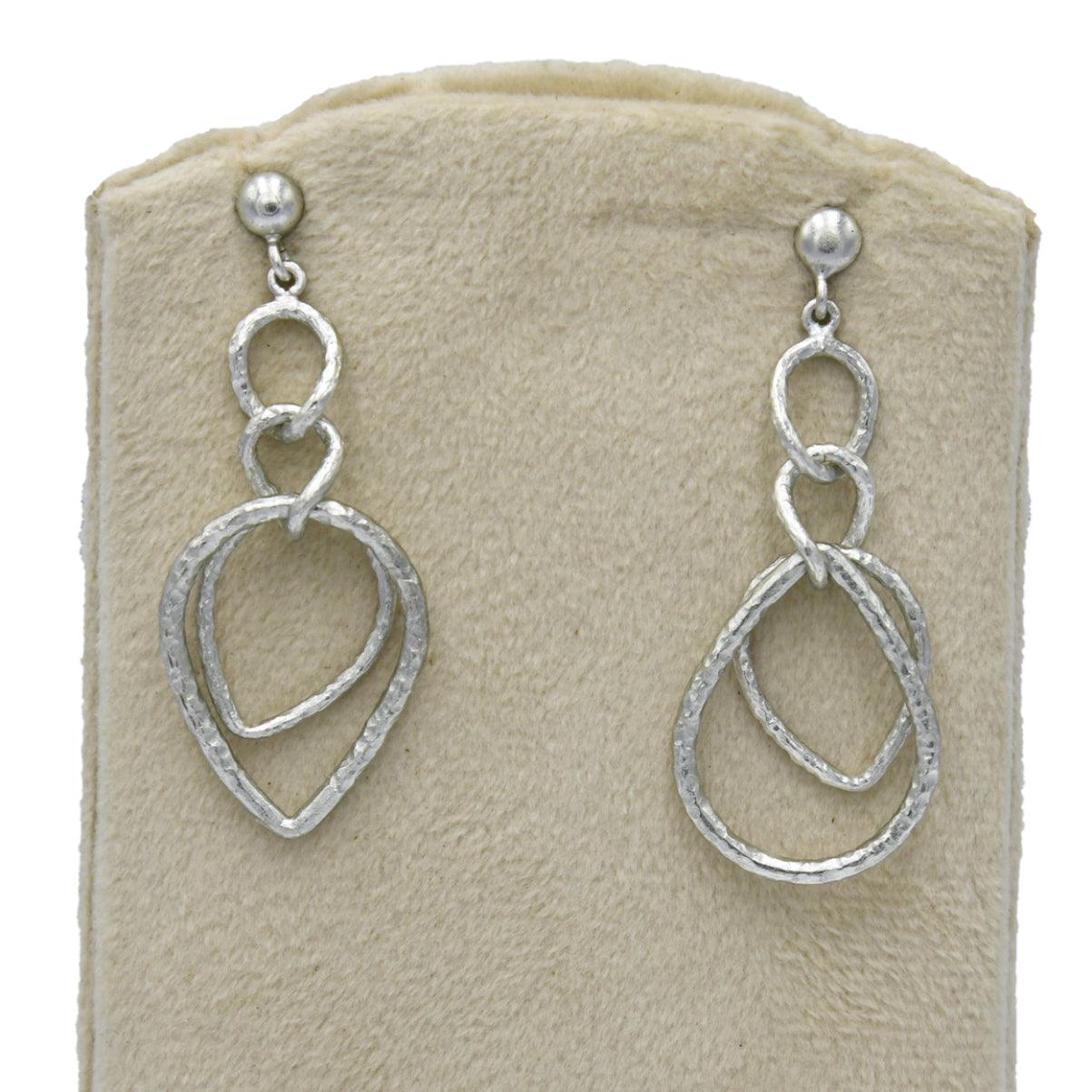 Intertwined Oval Silver Dangler Earring - DeKulture DKW-1311-SEJ