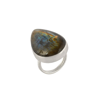 Labradorite Rough Gemstone Ring - DeKulture DKW-1073-RGJ