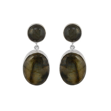 Labradorite Rough Gemstone Stud Earring - DeKulture DKW-1074-SEJ