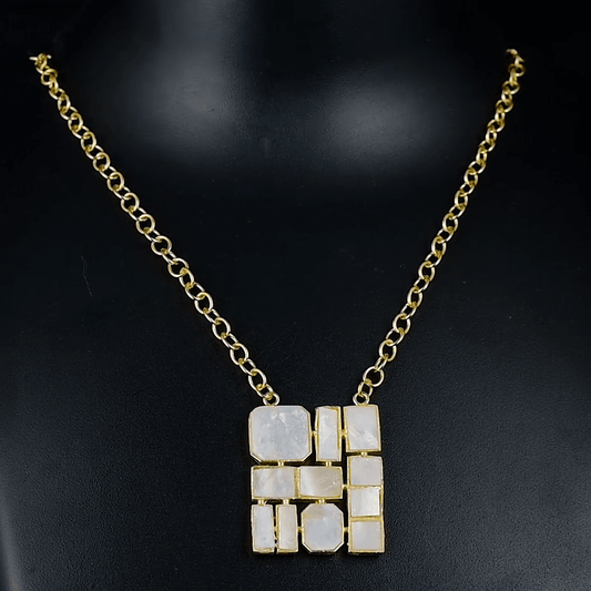 Mother of Pearl Enameled Necklace for Women - DeKulture DKW-805-N