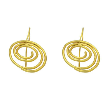 Swirl Gold Plated Dangle Earring - DeKulture DKW-1293-SEJ