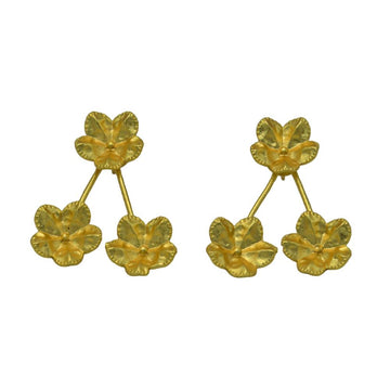 Tri-Flower Stud Earring - DeKulture DKW-1422-SEJ