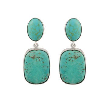 Turquoise Rough Gemstone Stud Earring - DeKulture DKW-1070-SEJ