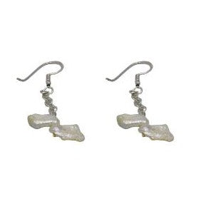 Twin Natural Keshi Pearl Dangler Silver Plated Hook Earring - DeKulture DKW-1461-SEJ
