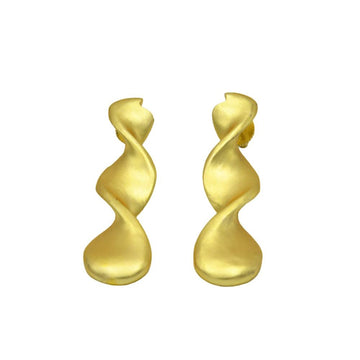 Twisted Brass Gold Plated Dangler Earring - DeKulture DKW-1418-SEJ