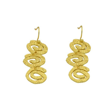 Uneven Swirl "Jalebi" Dangle Earrings - DeKulture DKW-1407-SEJ