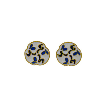 White, Blue & Black Enameled Cufflinks - DeKulture DKW-1437-CFJ