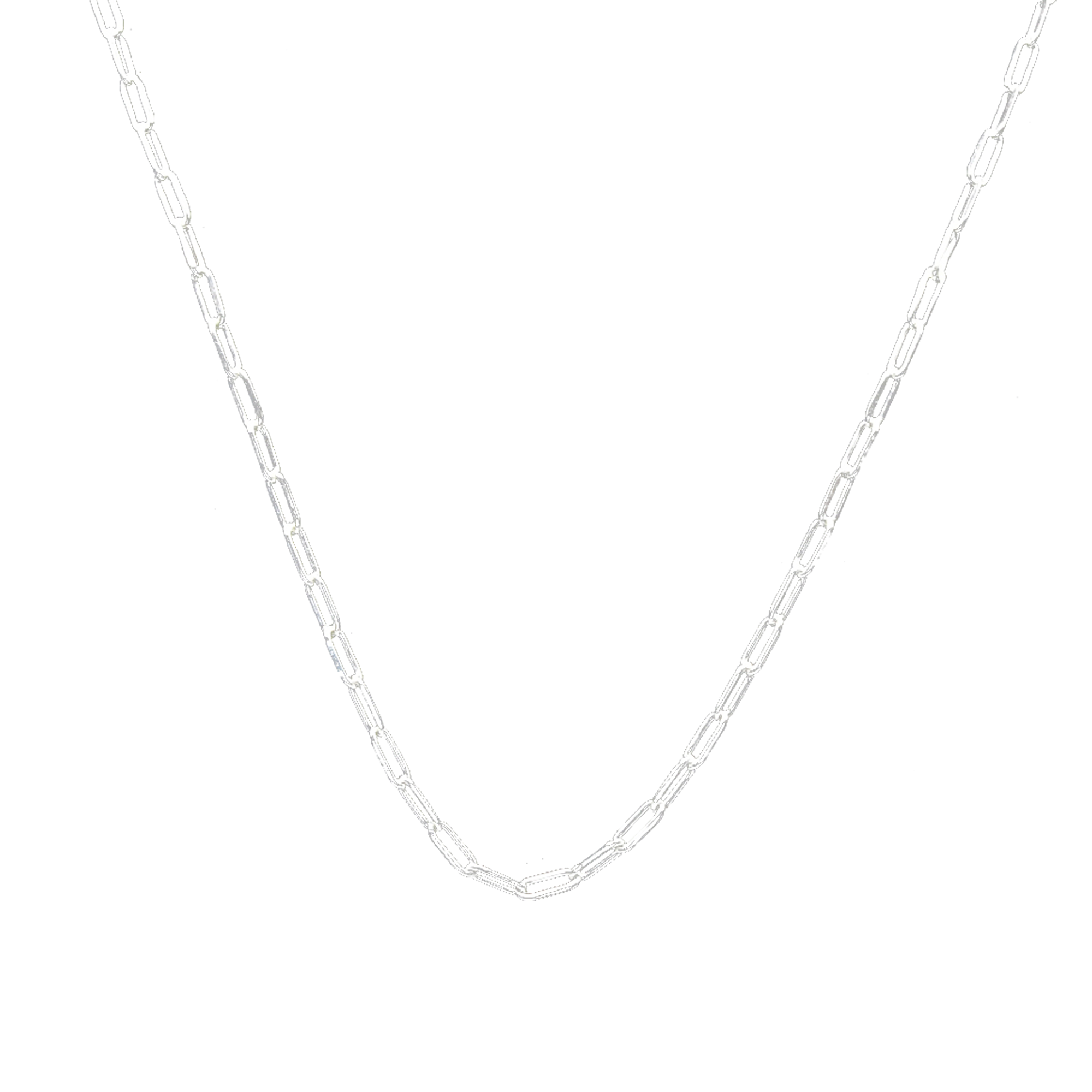 Uneven Oval Brass Silver Plated Chain - DeKulture DKW-1154-SLC