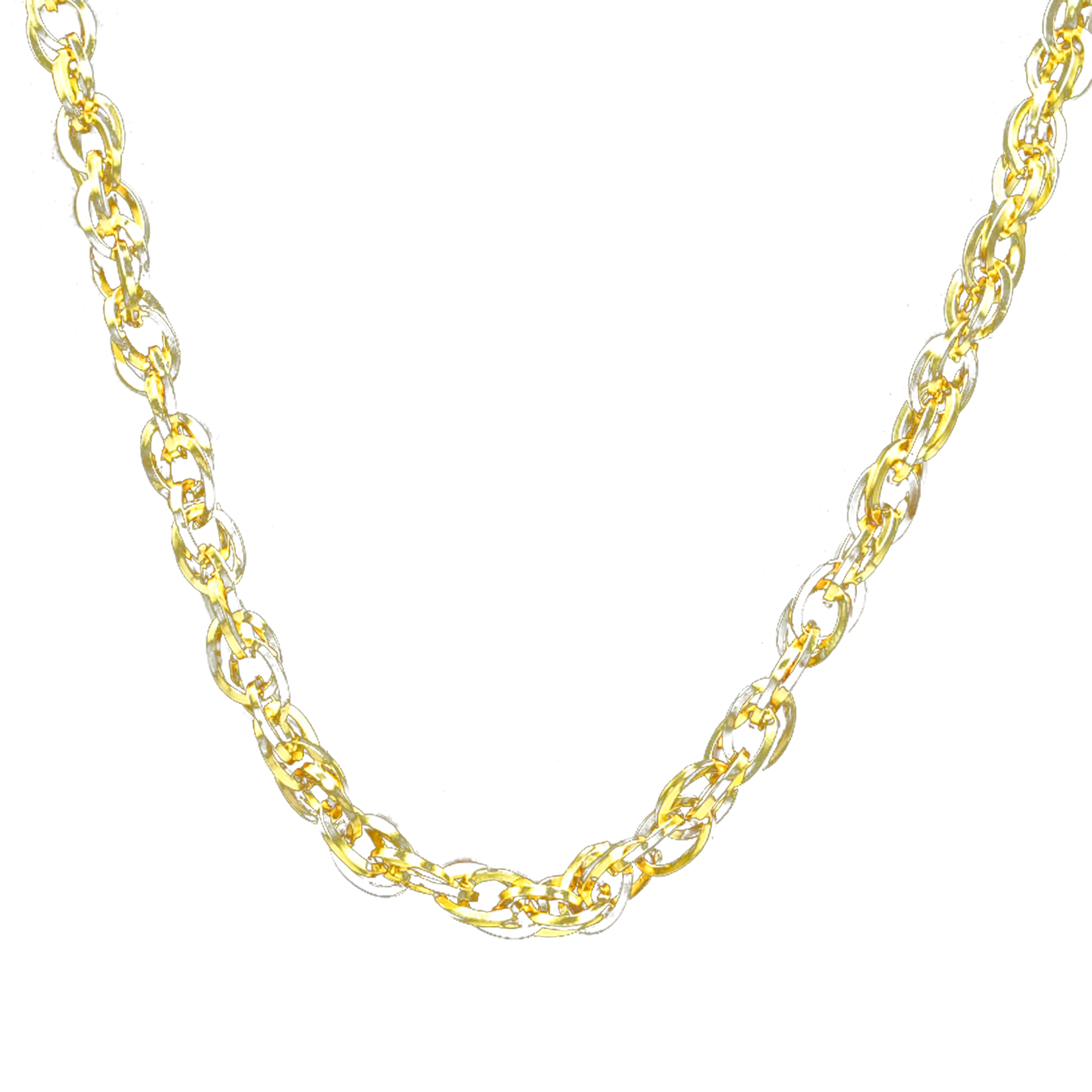 Uneven Oval Brass Gold Plated Chain - DeKulture DKW-1163-GLC